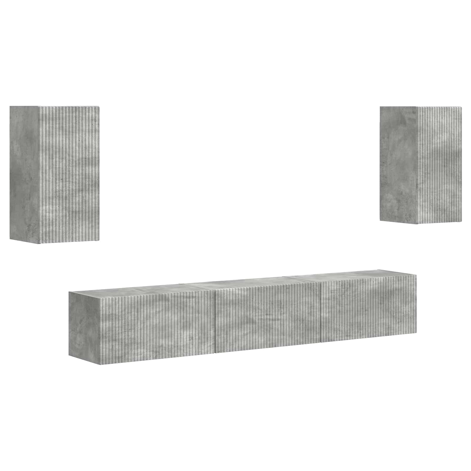 Zestaw szafek RTV 5 pcs Betonowy szary Materiał drewnopochodny