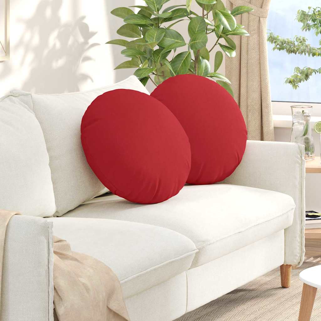 Poduszki na siedziska 2 pcs Czerwony Ø50 x 19 cm tkanina vidaXL
