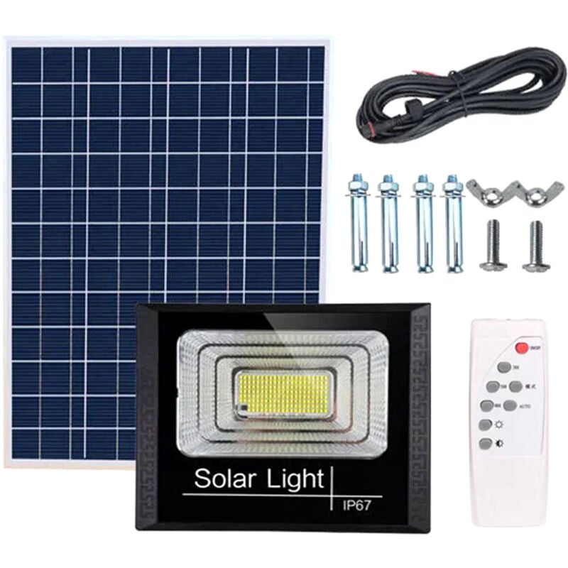 Reflektor solarny + pilot + timer + regulacja jasności, 25W 44szt. - 25W 44szt.
