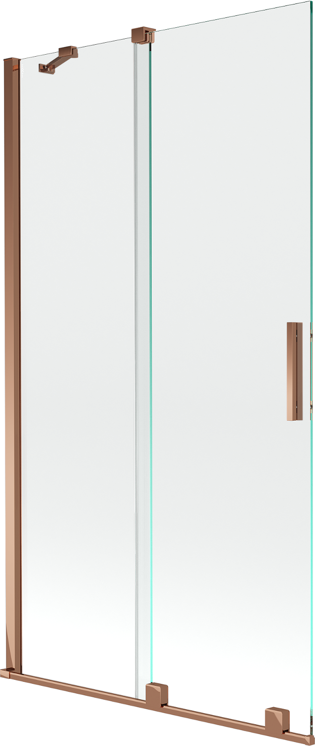 Mexen Velar parawan nawannowy 2-skrzydłowy rozsuwany 100 x 150 cm, transparent, różowe złoto - 896-100-000-01-60