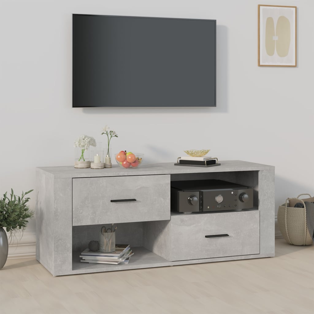 Szafka pod TV, szarość betonu, 100x35x40 cm vidaXL