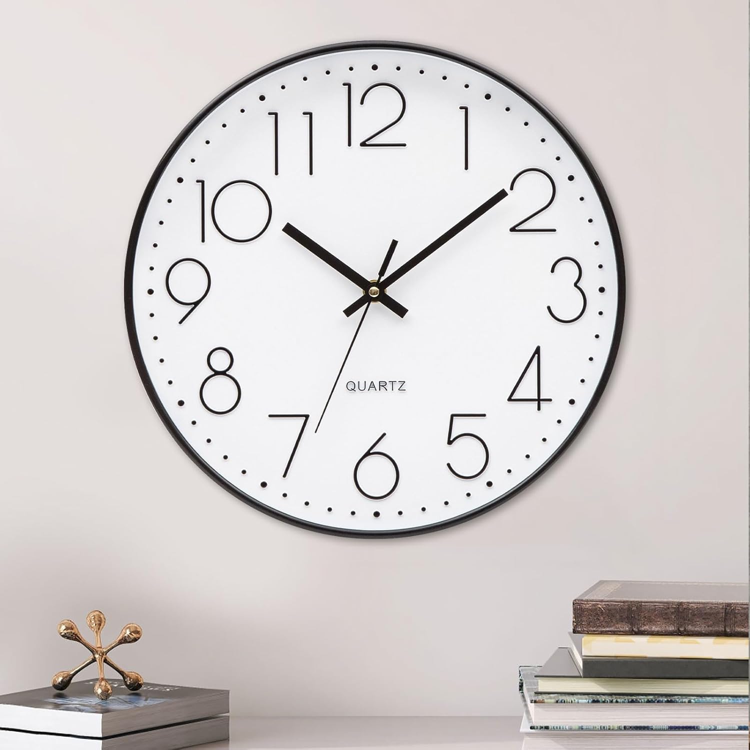Zegar Ścienny 30cm Nowoczesny Design z Cichym, Niesłyszalnym Mechanizmem Kwarcowym, Zegar Ścienny do Salonu, Kuchni, Biura