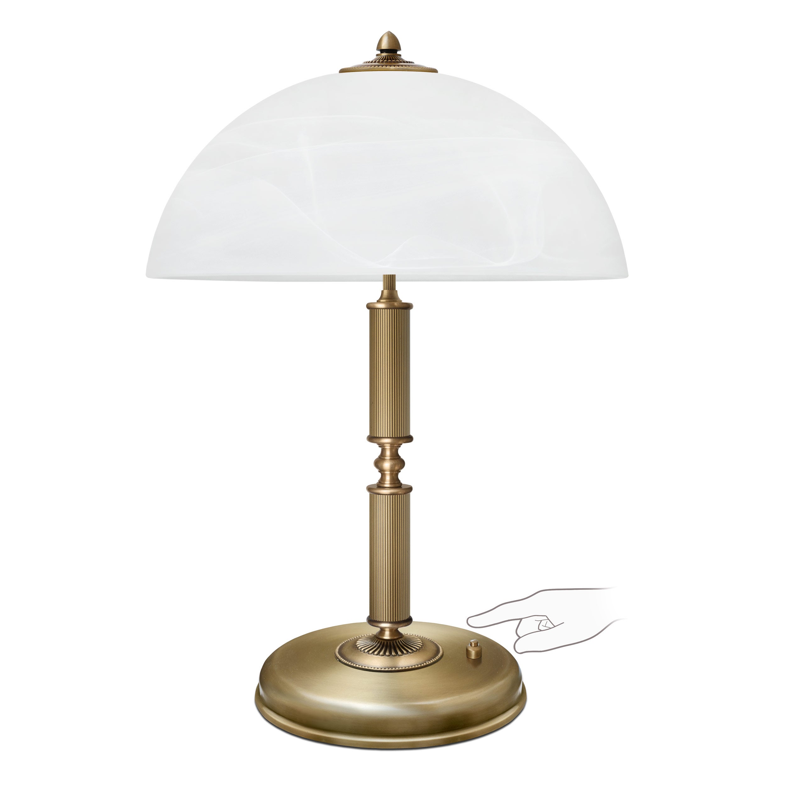Złota lampa stołowa na komodę B-B2-P