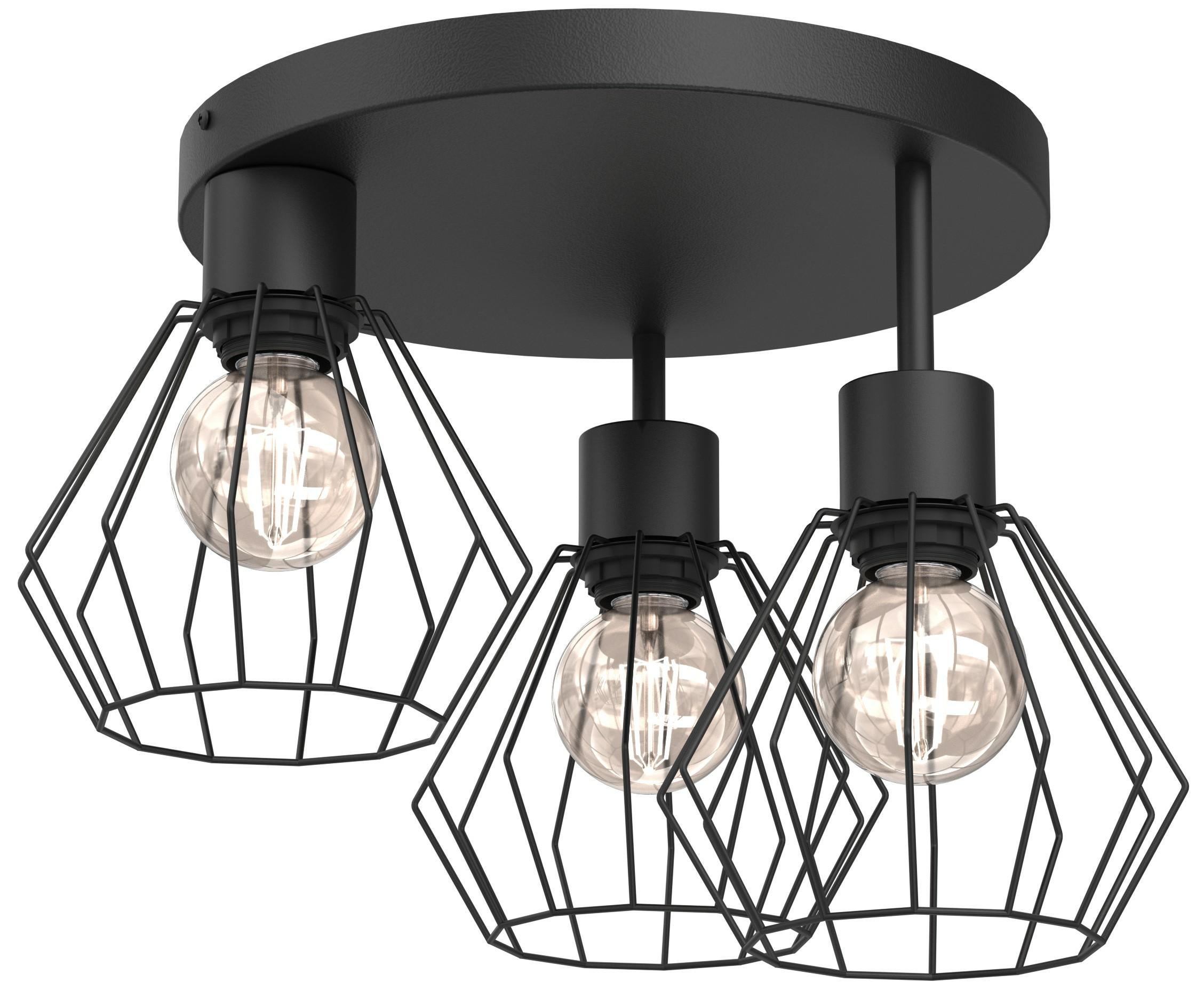 Lampa wisząca Parkla czarny mat 3xE27x15W metal wym:28,5x41x41cm IP20 Luminex