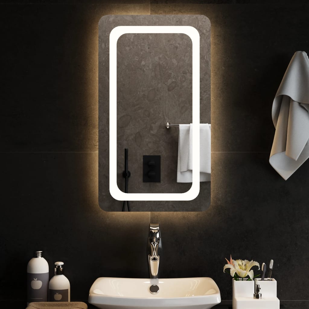 vidaXL Lustro łazienkowe z LED, 40x70 cm