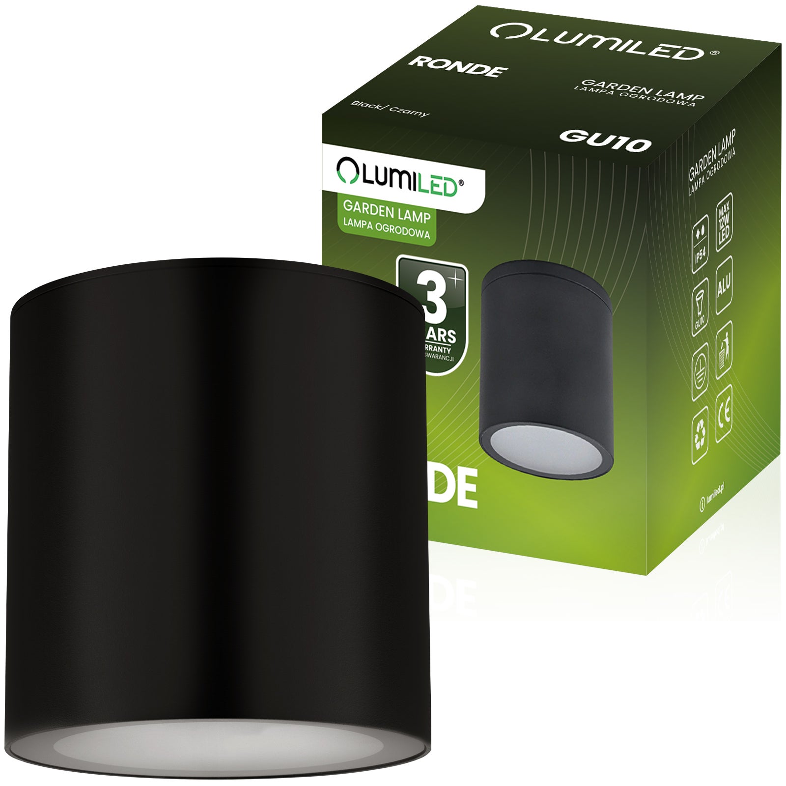 Oprawa Natynkowa Lumiled LED Tuba Lampa Ogrodowa Zewnętrzna GU10 IP54 Okrągła 95mm 1 szt.