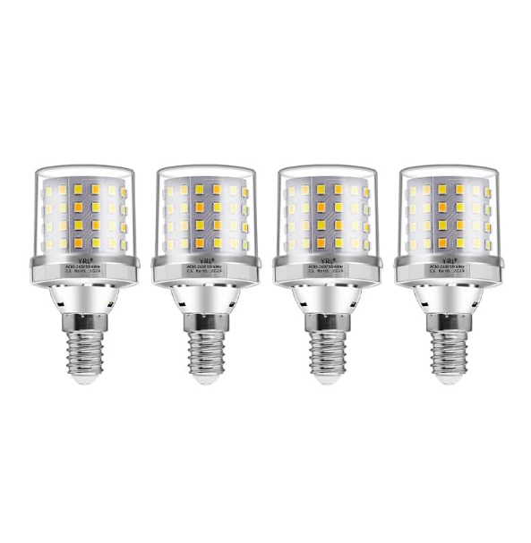 Zestaw 4 żarówek LED E14, żarówka LED kukurydziana 9 W, E27, odpowiednik 80 W, 800 lumenów, barwa biała 3000 K (3000 K, E14) [klasa energetyczna F]