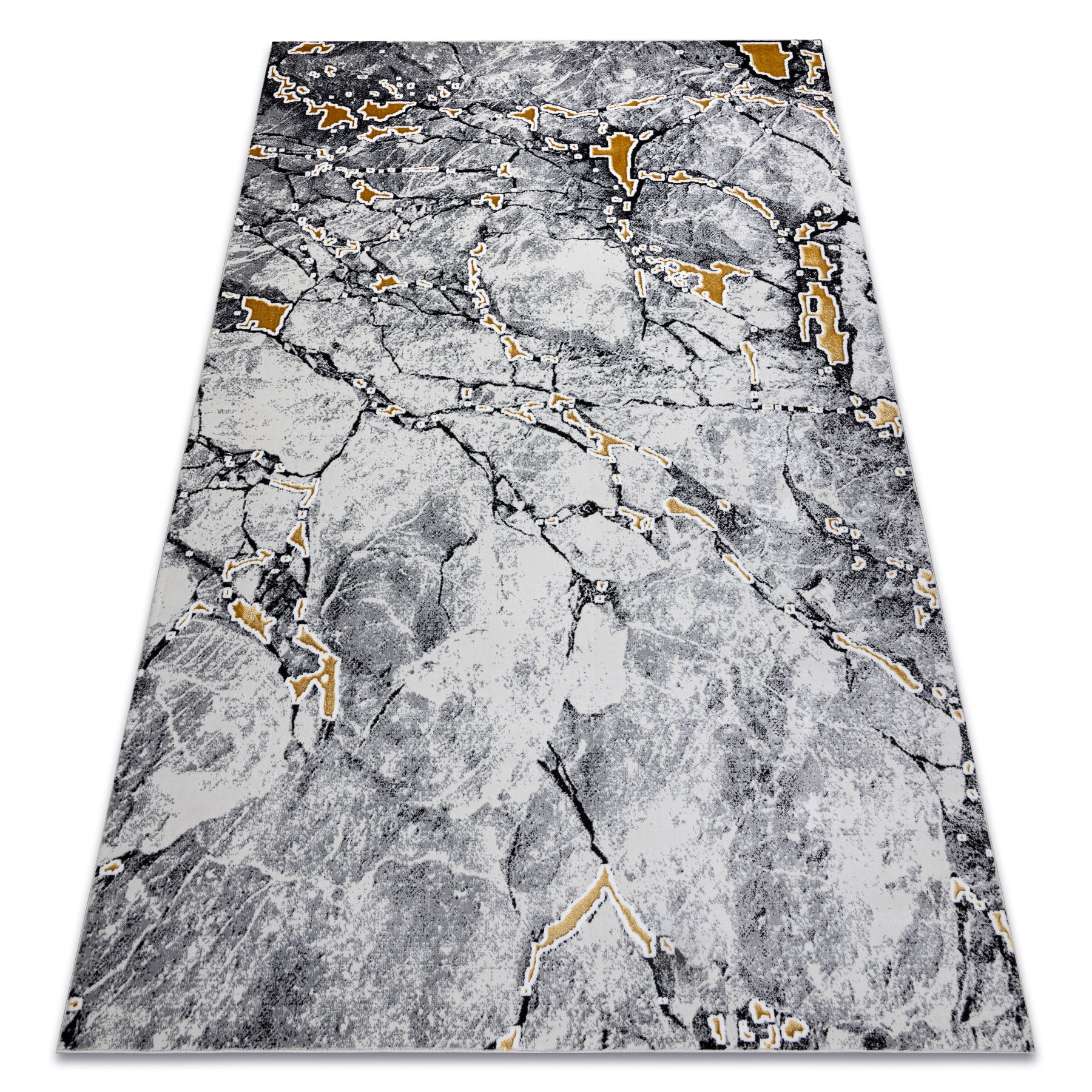 Dywan GLOSS nowoczesny 528A 58 Marmur, kamień, stylowy, glamour kość słoniowa / czarny 80x150 cm