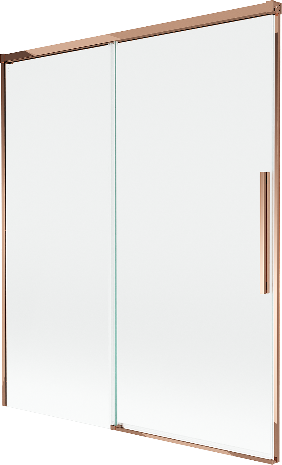 Mexen Rox parawan nawannowy 2-skrzydłowy rozsuwany 140 x 150 cm, transparent, różowe złoto - 8C9-140-001-60-00
