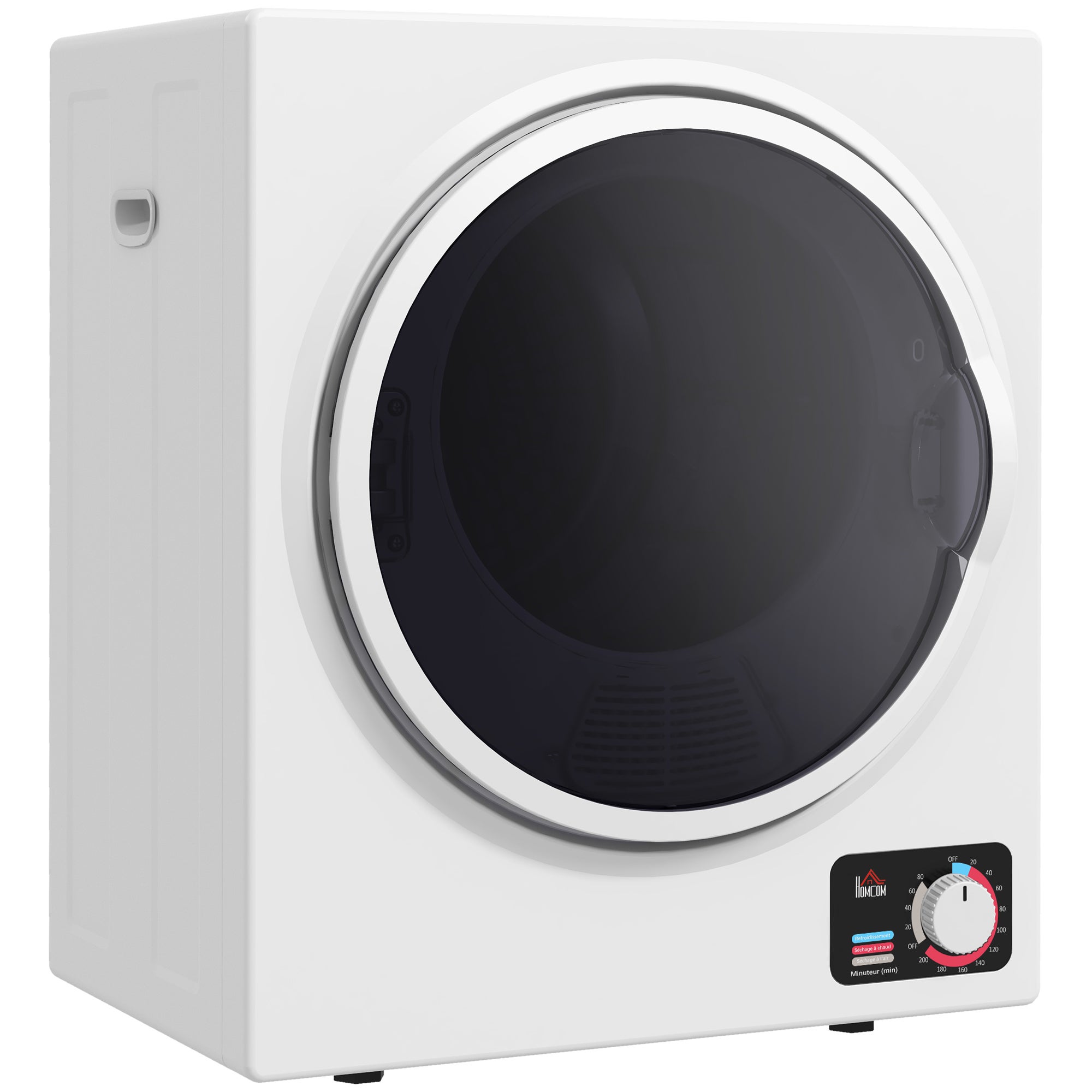 Przenośna elektryczna suszarka bębnowa, 850 W, pojemność 33 l, 4 tryby pracy, stal nierdzewna, 49 dł. x 40,5 szer. x 60 wys. cm