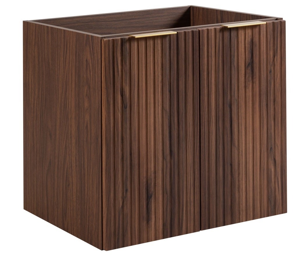Szafka łazienkowa FLOW 60 cm orzech ryflowana wisząca 2 drzwi Soft Close