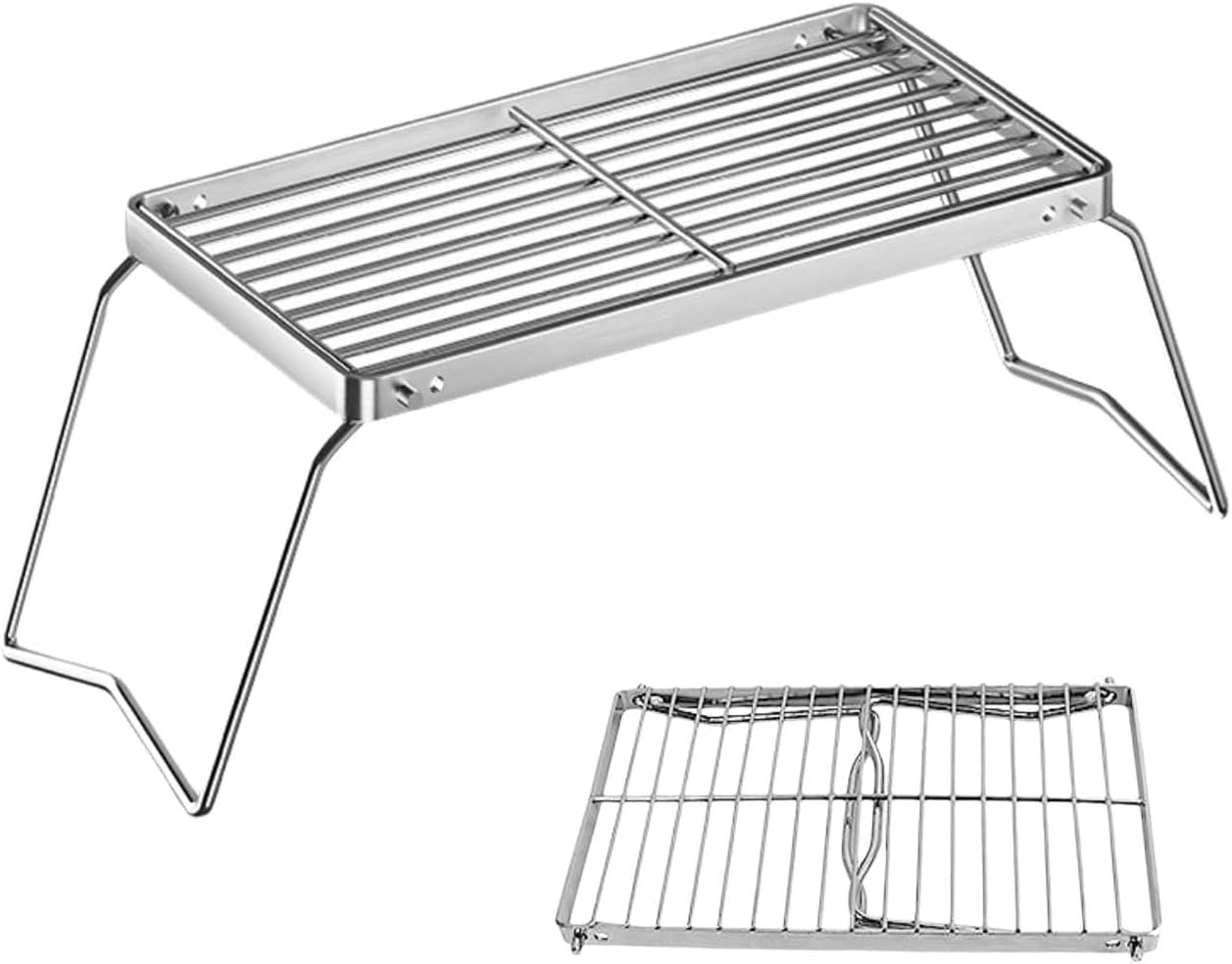 Składany grill ogrodowy ze stali nierdzewnej, grill na ognisko, mini grill składany, grill kempingowy