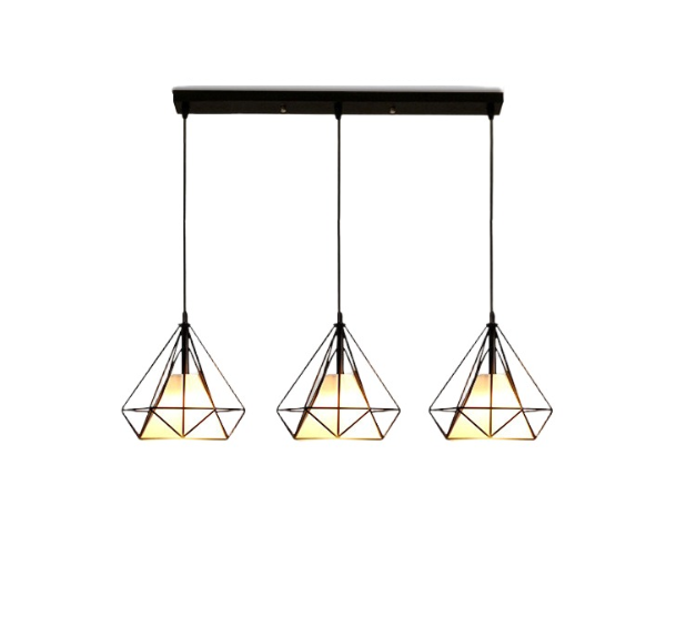 Lampa wisząca w stylu industrialnym design lampy Diament lina konopna metalowa oprawa LED lampa sufitowa klosz w stylu retro do kuchni salonu