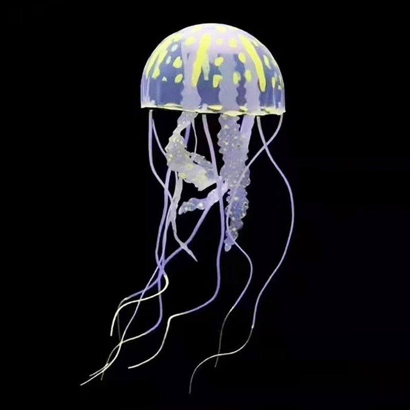 Żółta dekoracyjna meduza, która świeci w oświetleniu fotochemicznym