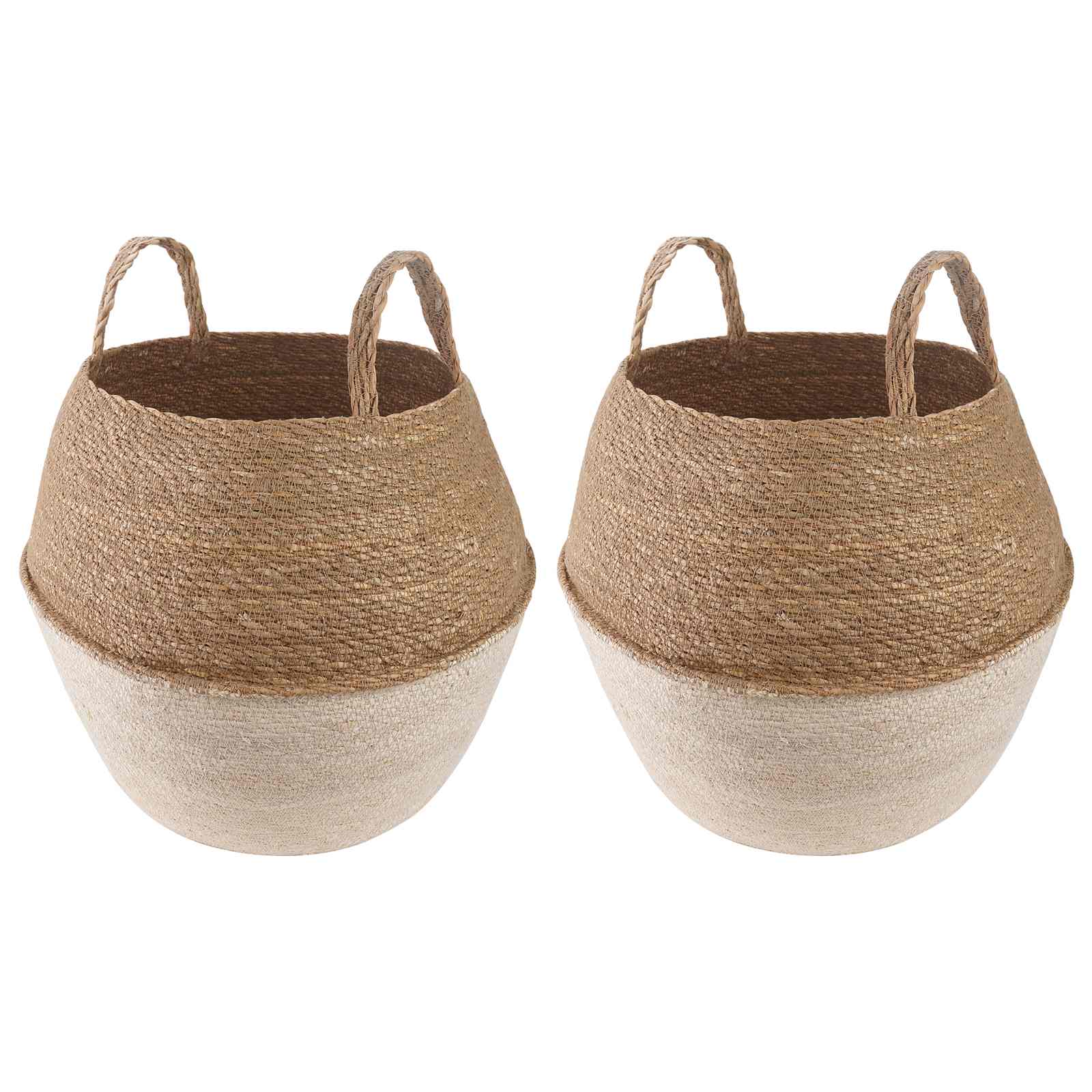 Doniczka z uchwytami 2 pcs Biały Ø 32 x 32 cm 100% Trawa morska