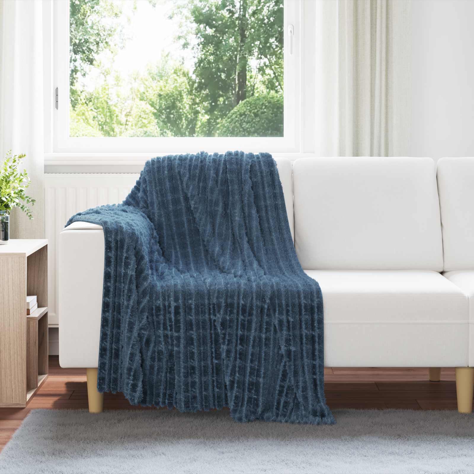 Koc Granatowy 150 x 130 cm Polar vidaXL