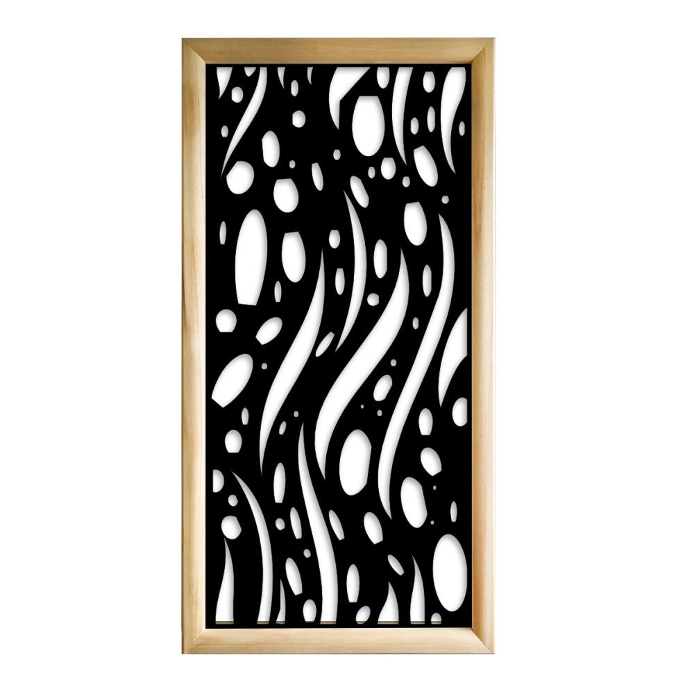 MISTRAL - Prostokątne moduły dekoracyjne z drewna i PVC - Rozmiar 73x148 cm - Grubość 64 mm - Kolor wewnętrzny CZARNY