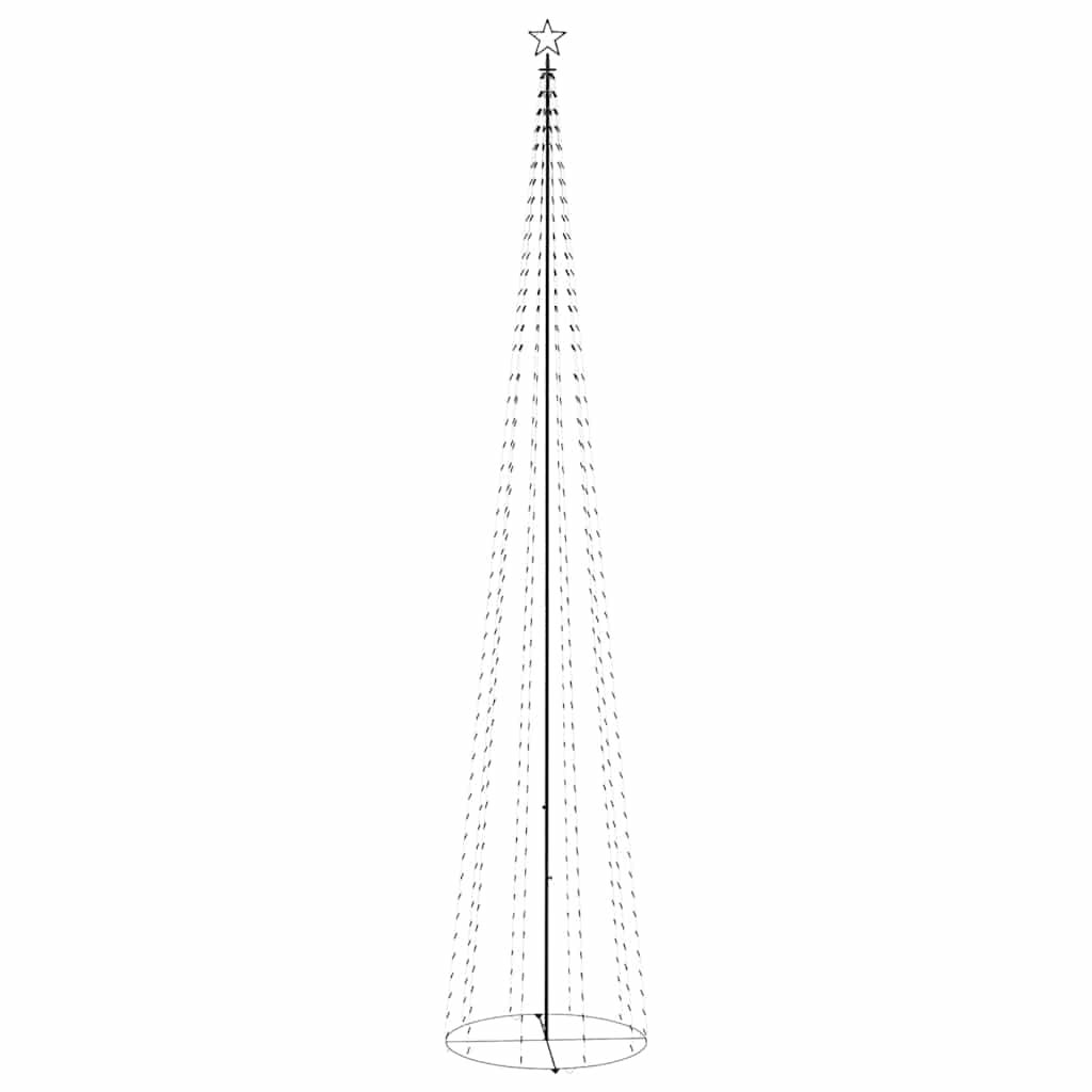 Choinka LED Stożkowa Niebieska 500 cm z Gwiazdą i Podstawą