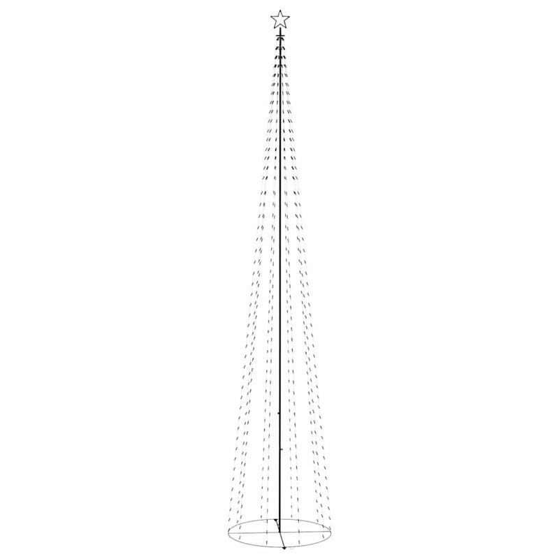 Choinka LED Stożkowa Niebieska 500 cm z Gwiazdą i Podstawą