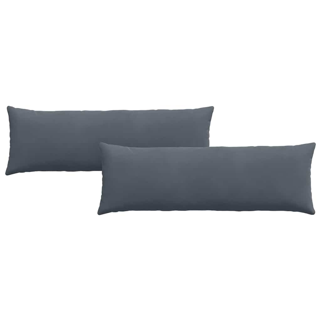 2x Poduszka na Sofę 40x120 cm Sztruksowa z Wypełnieniem Ciemnoszara