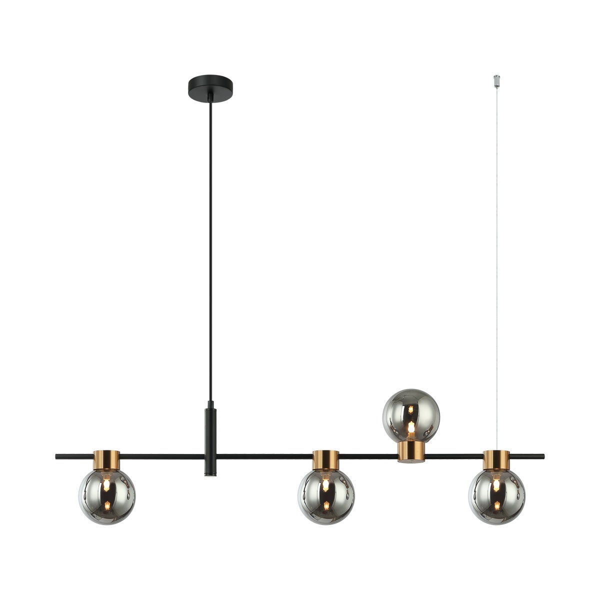 Lampa wisząca asymetryczna Bletter czarna 4xG9x25W metal wym:100x101,5x12cm IP20 Italux
