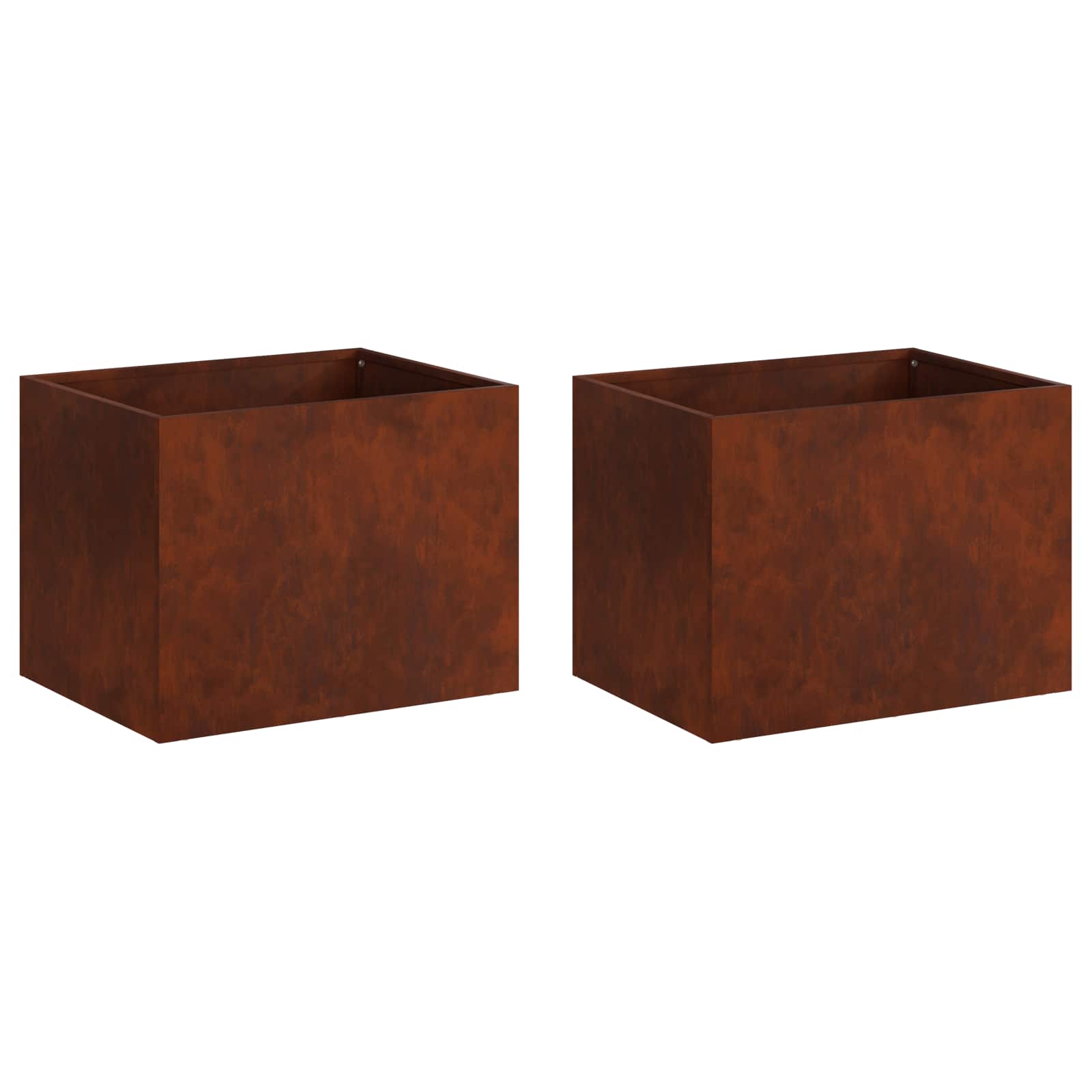 2x Donica Ogrodowa Corten 40x30x30 cm Rdzawa na Taras na Balkon na Kwiaty