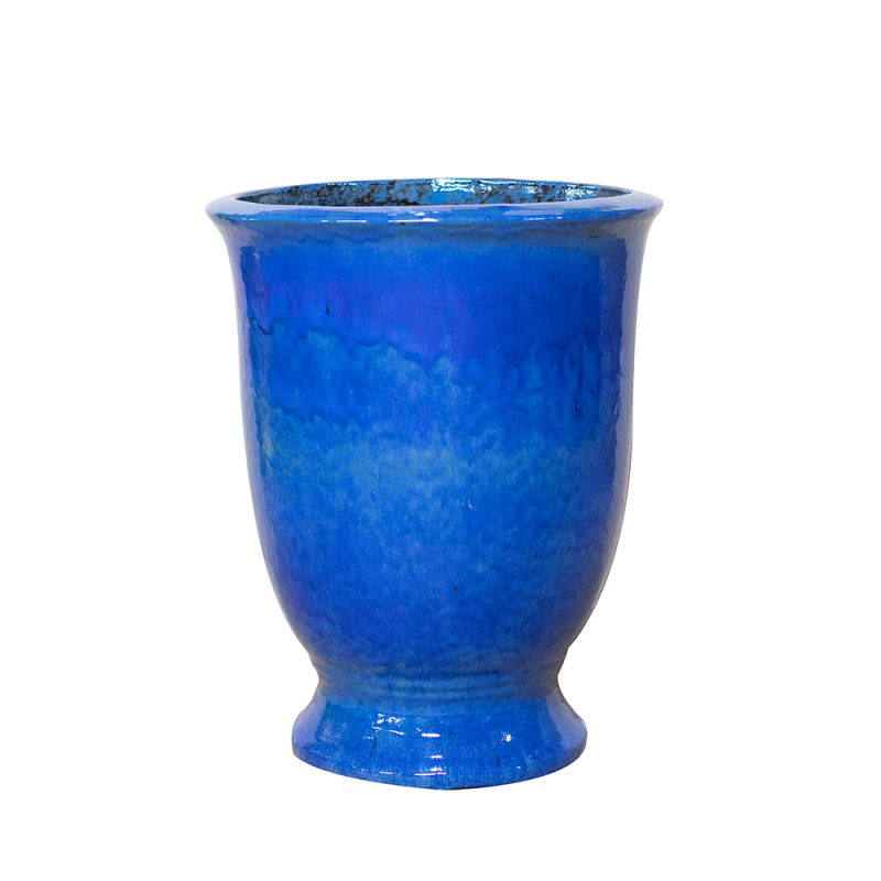 Donica ceramiczna Provencelia ARTHUR Granatowy, sred.42 x H52 cm, mrozoodporna, rękodzieło, szkliwiona