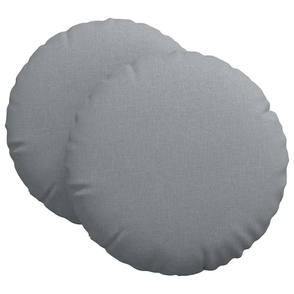 Poduszki na siedziska 2 pcs Jasnoszary Ø80 x 29 cm tkanina