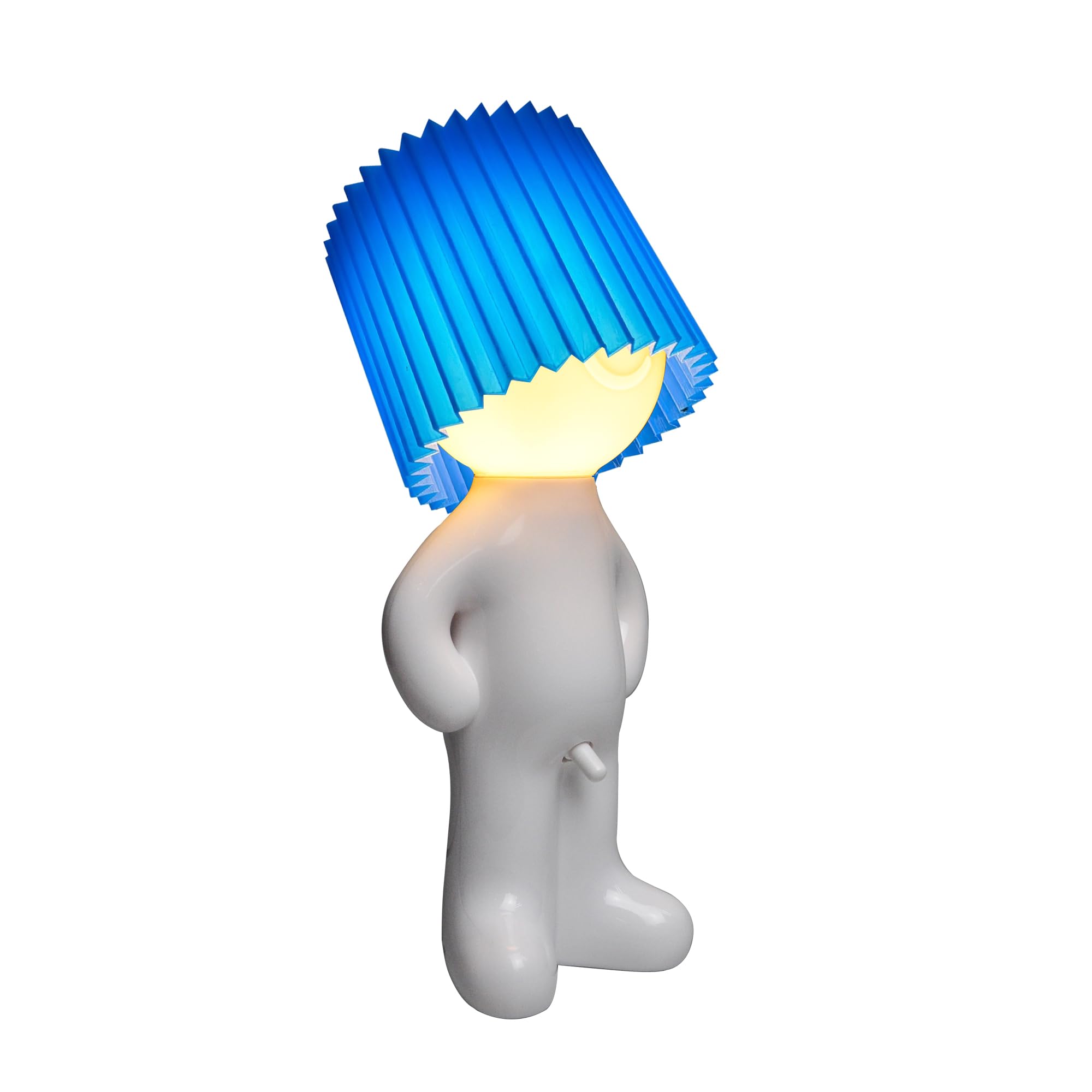 Kreatywna, przenośna lampka biurkowa stojąca, lampa dekoracyjna do domu, 12,5 × 12,5 × 29,5 cm, ciepłe światło, niebieska
