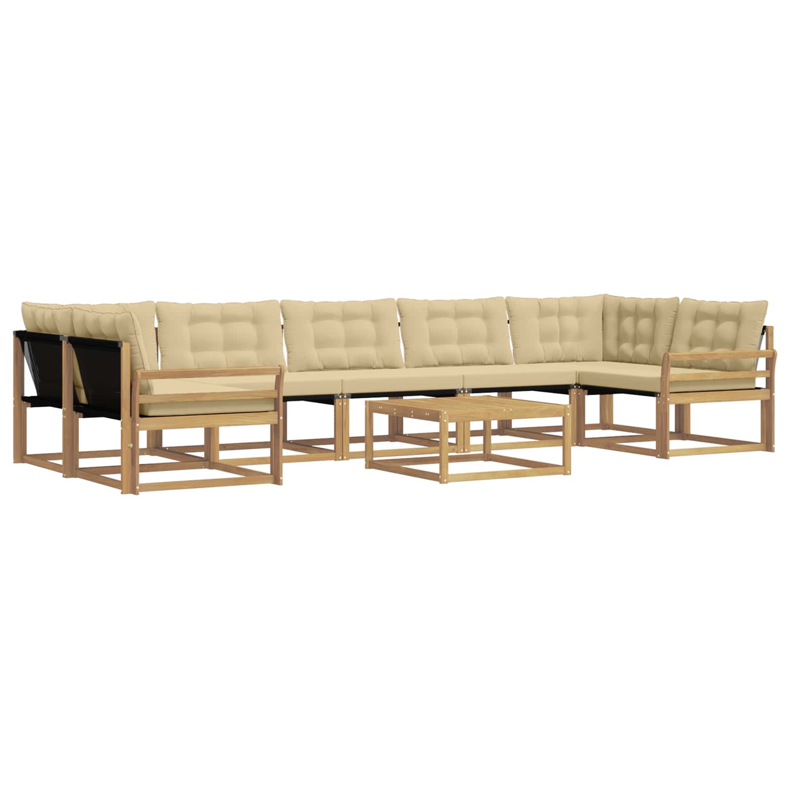 Zestaw sof na zewnątrz 8 pcs Biały i Beżowy 79 x 79 x 37 cm
