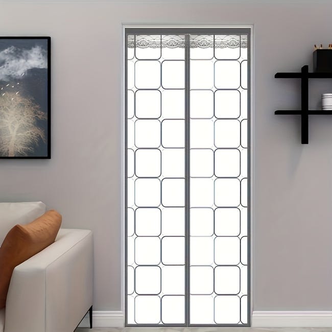 Zasłona drzwiowa na rzep magnetyczny, termoizolacyjna i wiatroszczelna, 120 x 220 cm, do kuchni i na balkon