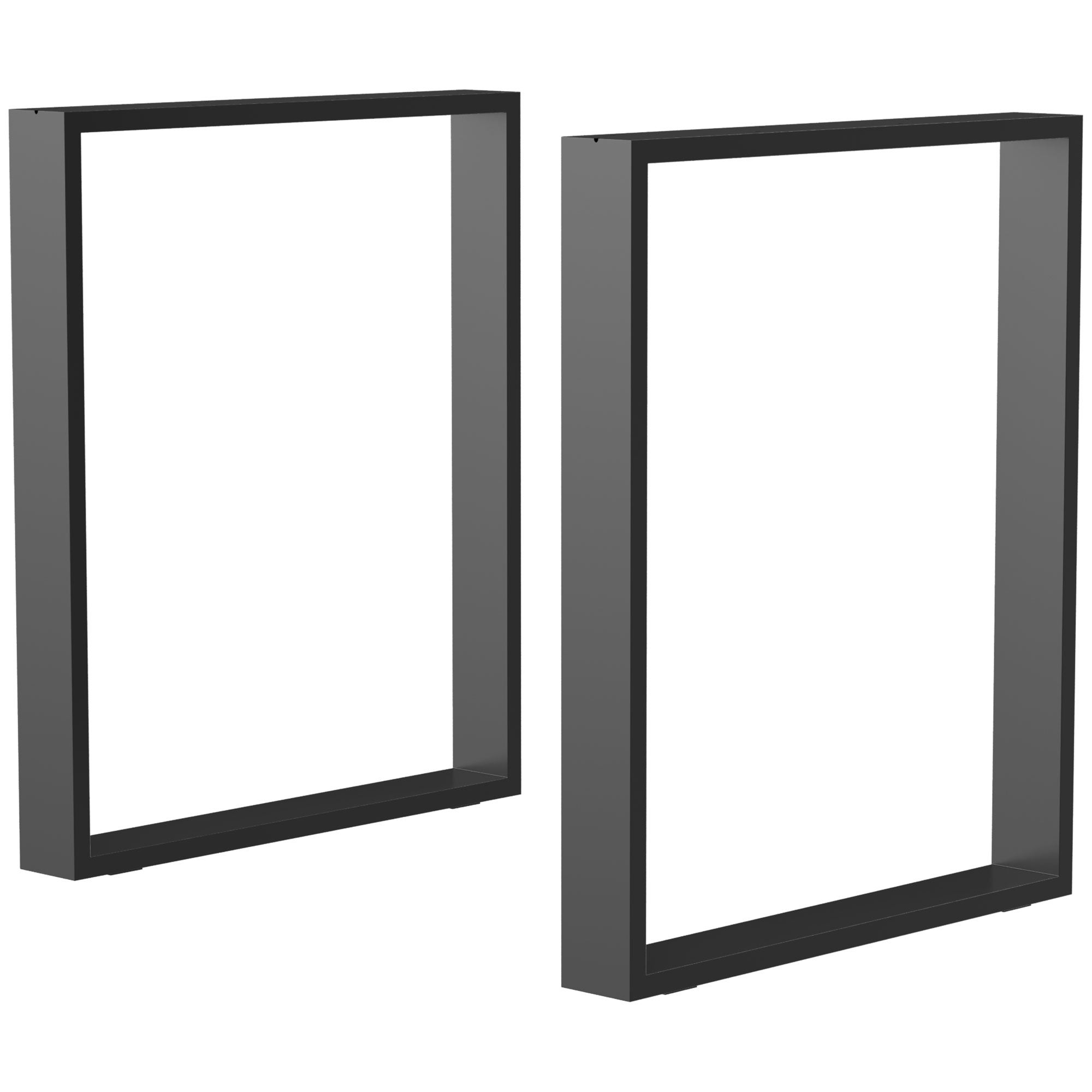 Zestaw z 2 Stół Legs Prostokątny Konstrukcja Legs z Screws W zestawie dla DIY Stół 60x72 cm Czarny