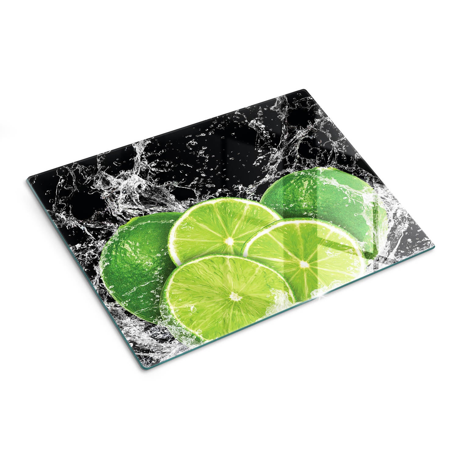 Szklana płyta kuchenna dekoracyjna deska do krojenia - Limonki Woda - 30x40 - Tulup