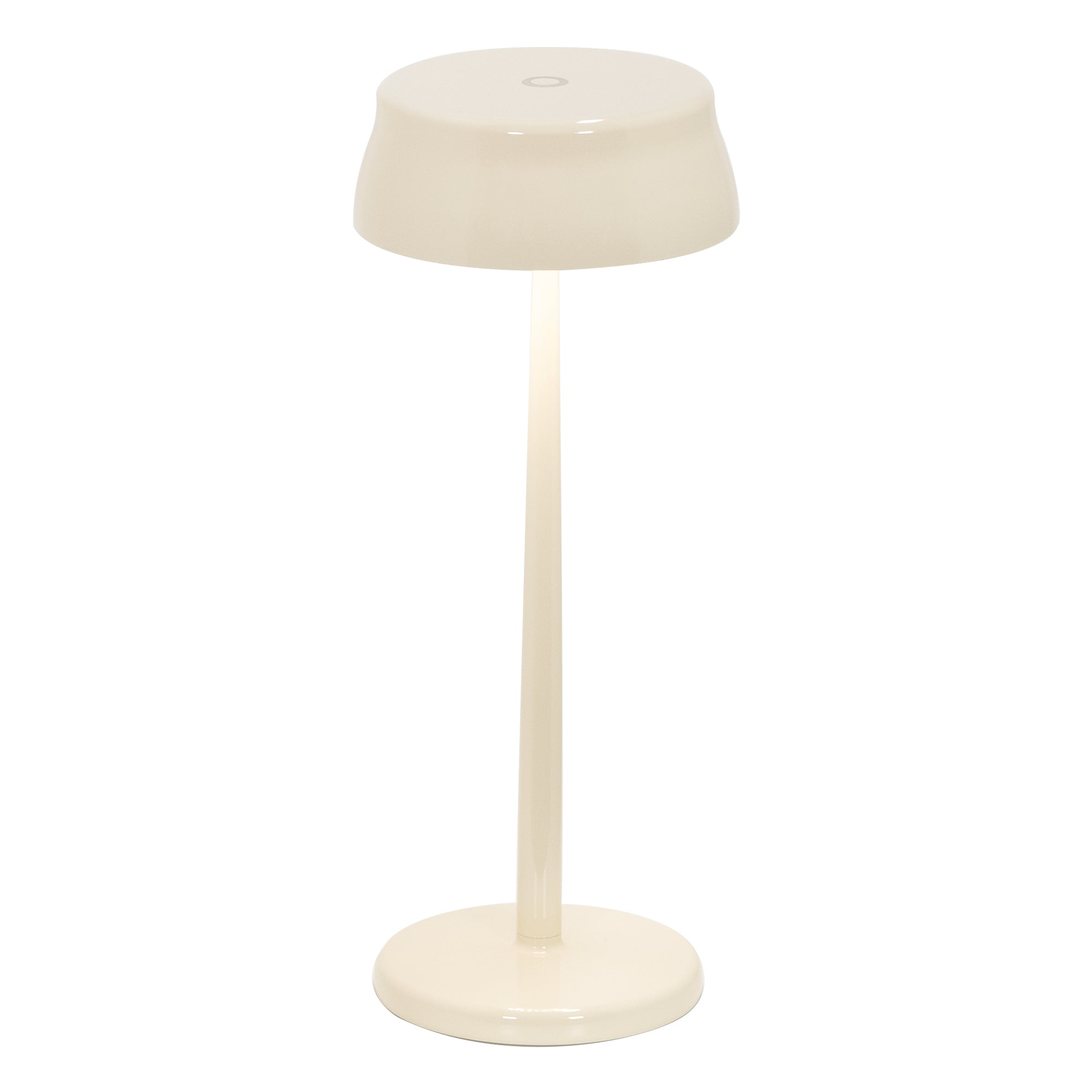 Lampa stołowa LED Zafferano SISTER LIGHT Wi-Fi Smart w kolorze kości słoniowej, ładowalna i ściemnialna