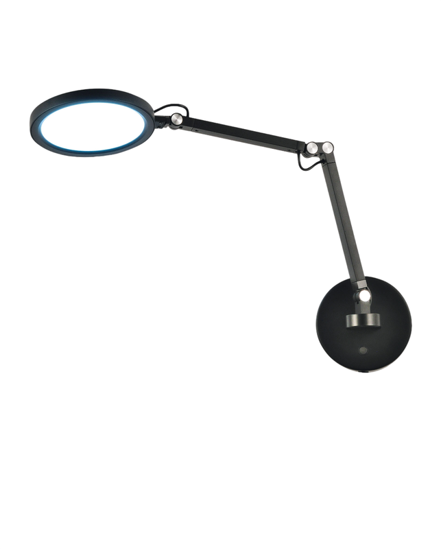 Regina - Okrągła, regulowana lampa ścienna Fabas Luce - ściemnialna lampa ścienna LED 9 W z CCT (3000 K, 4000 K, 5000 K, 6000 K) - czarna