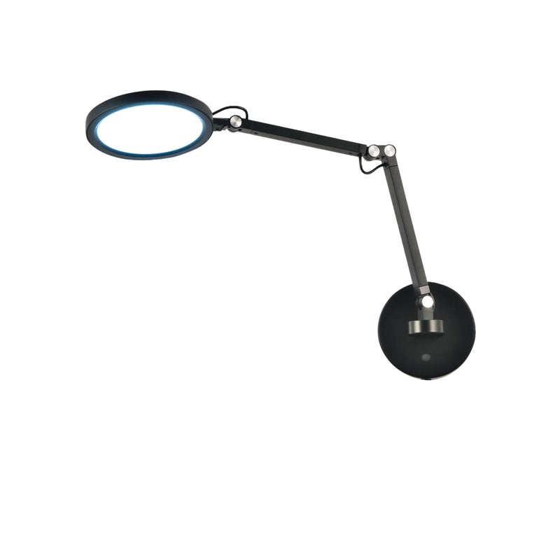 Regina - Okrągła, regulowana lampa ścienna Fabas Luce - ściemnialna lampa ścienna LED 9 W z CCT (3000 K, 4000 K, 5000 K, 6000 K) - czarna