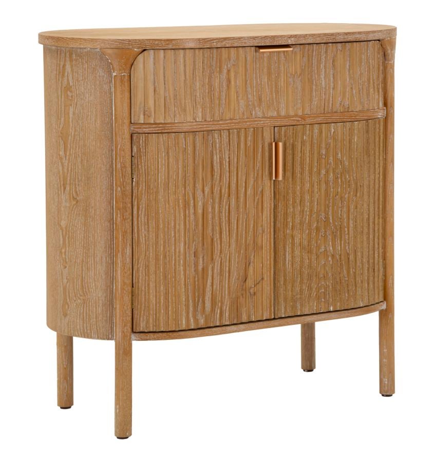 Szafka Goteborg 81x46x82 cm – nowoczesna szafka z zamykaną przegrodą i szufladą – wykończenie z naturalnego drewna i żelaza