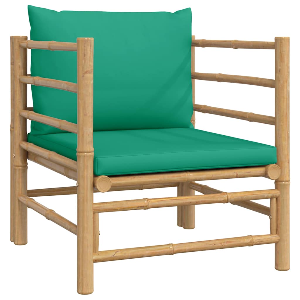 Sofa Ogrodowa z Poduszkami z Podłokietnikami Bambusowa Brązowa