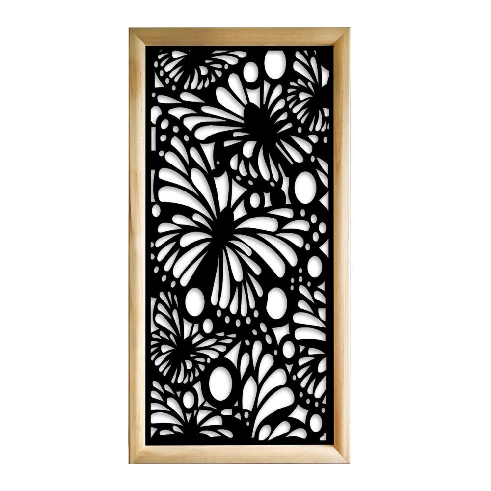 MOTYL - Prostokątne moduły dekoracyjne z drewna i PCV - Rozmiar 47x94 cm - Grubość 47 mm - Kolor wewnętrzny CZARNY