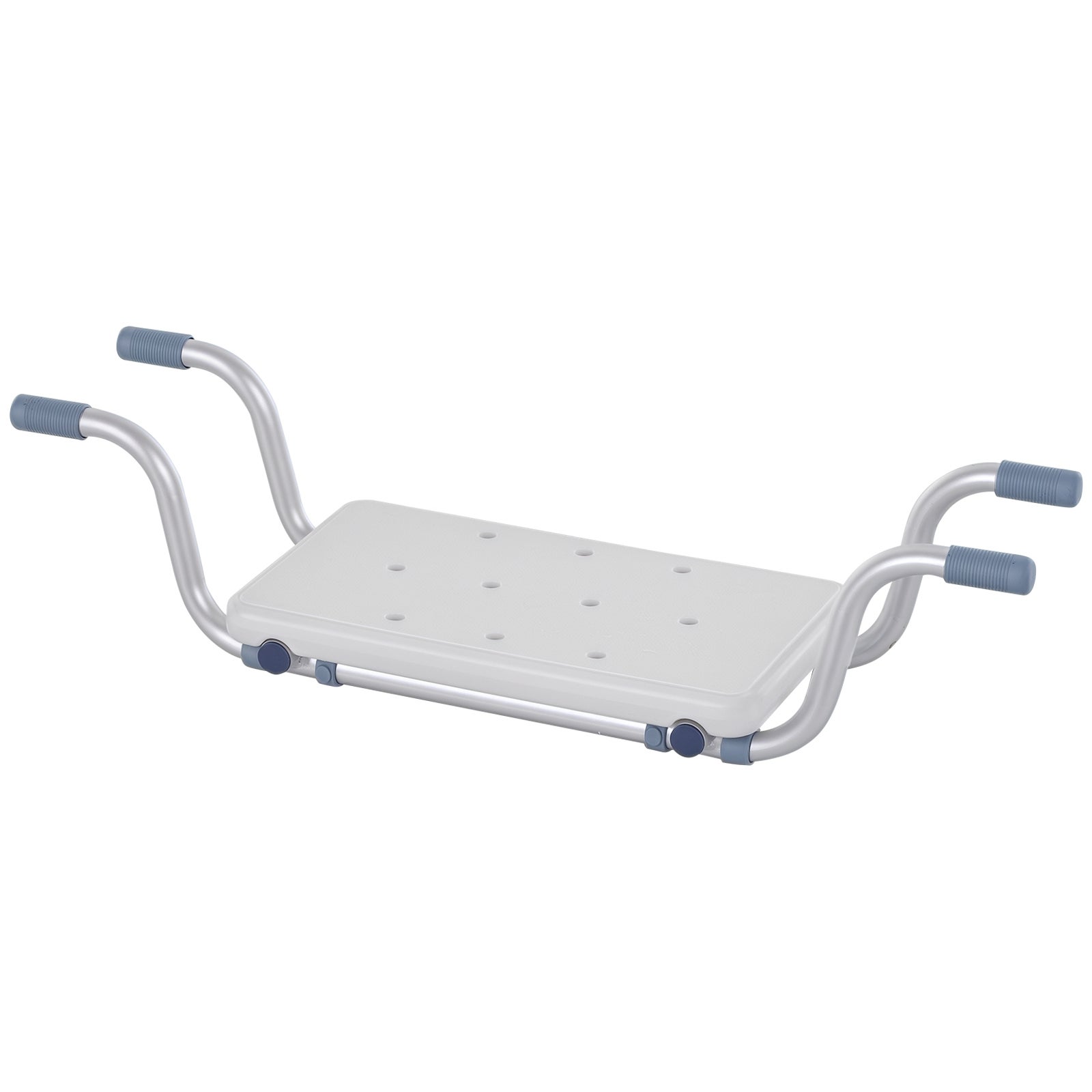 Tractable aluminium i plastik Bathtub taca łazienka Stool prysznic przechowywanie półka Extentable długość 71-81cm - biały