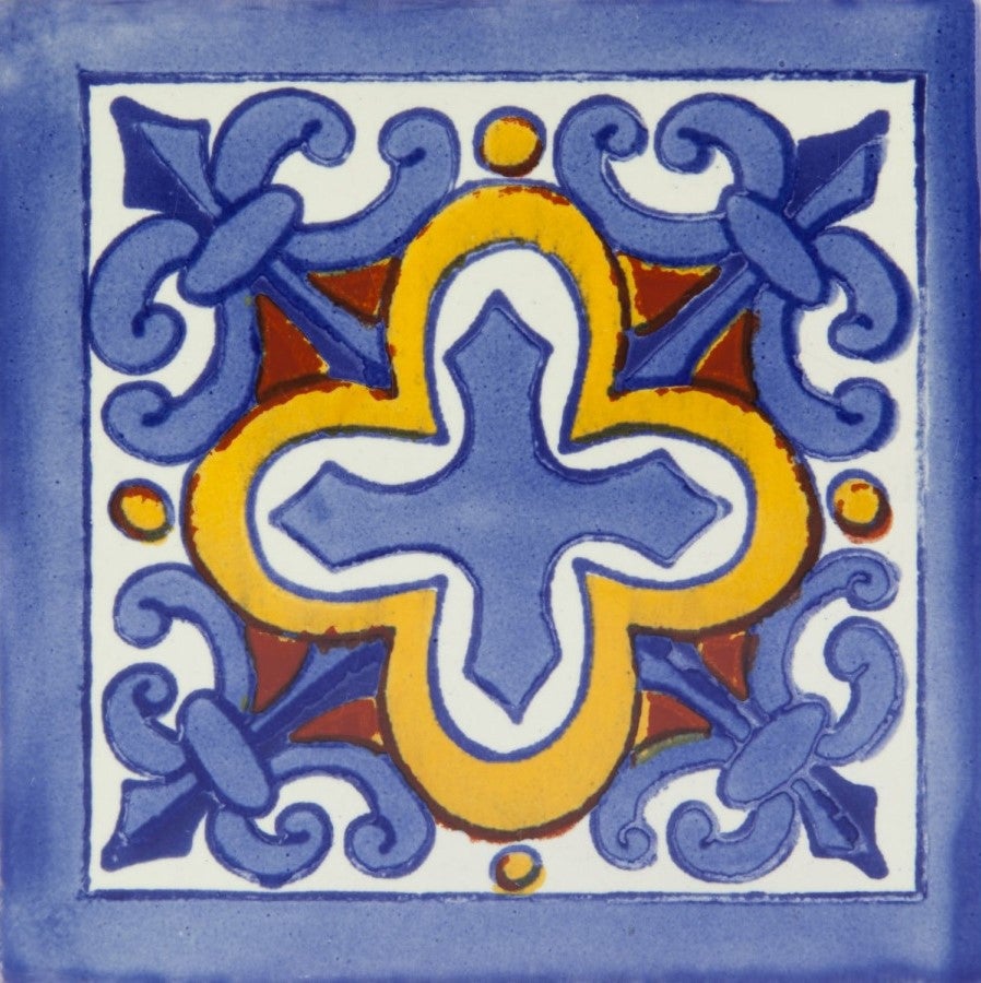 Meksykańskie płytki ceramiczne Cruzar – 30 unikalnych dekoracyjnych płytek ściennych z motywami 10,5x10,5 cm do łazienki, prysznica, kuchni