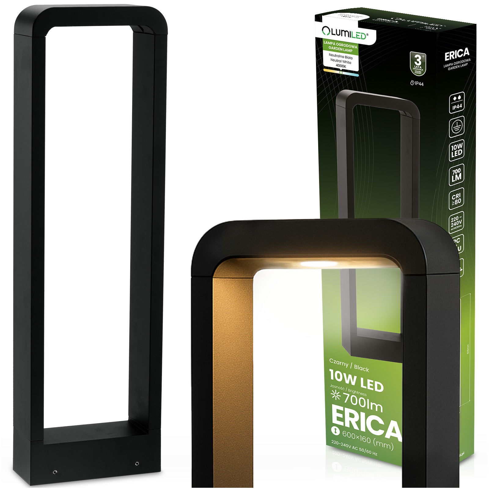 Lampa Ogrodowa Lumiled Słupek Zewnętrzny Stojący LED 10W 4000K 60cm 1 szt.