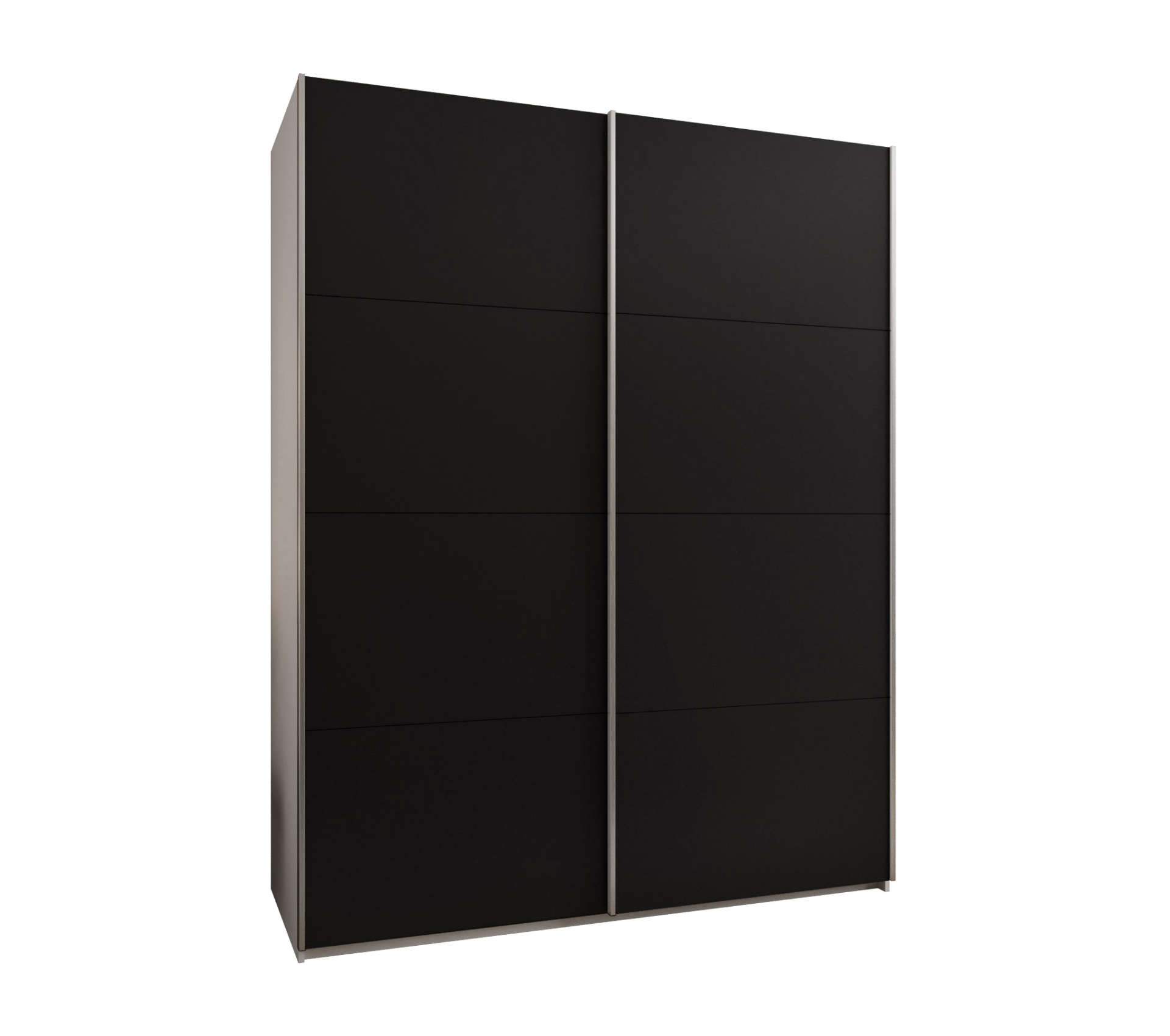 Szafa przesuwna wysoka Lux 1 200 x 64 x 245,5 cm biały + czarny + u. srebrny - Abiks Meble