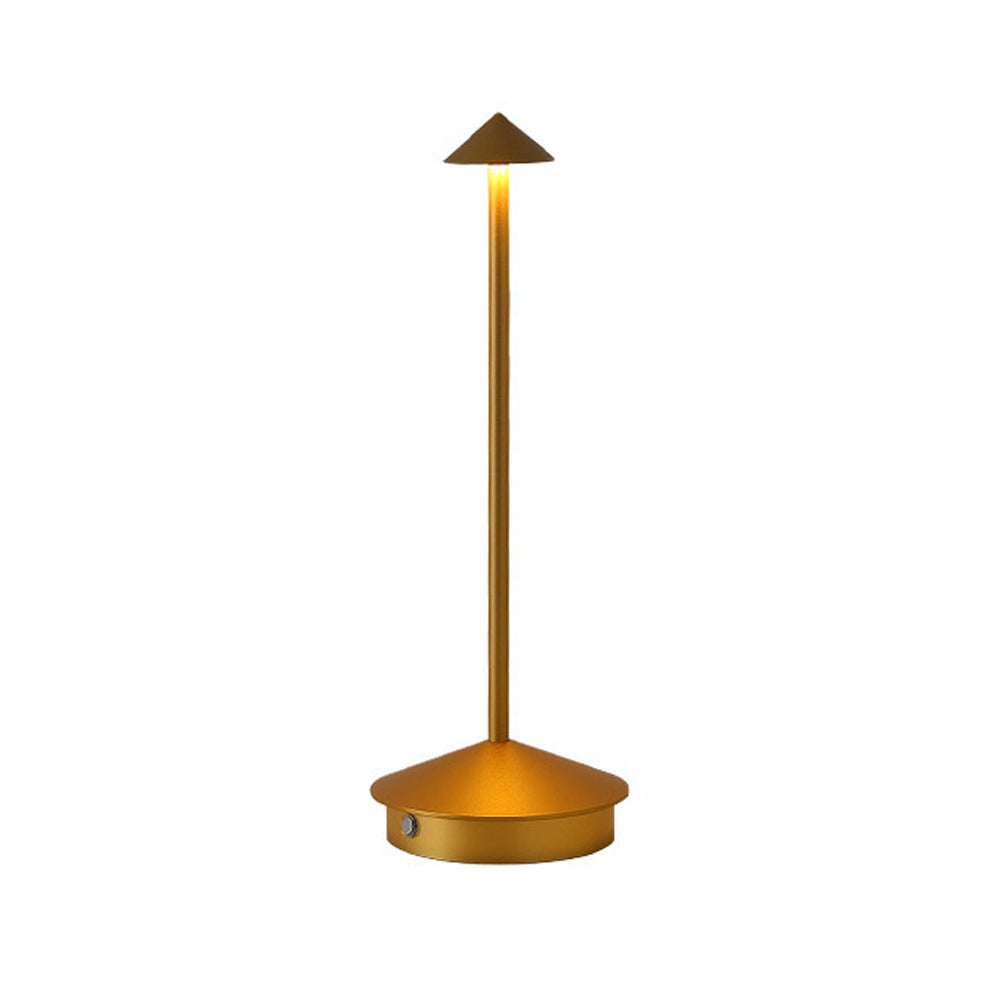 (Gold) Przenośna ładowalna lampa stołowa, zasilana bateryjnie, 3-tonowe oświetlenie, odpowiednia do sypialni, restauracji, patio baru
