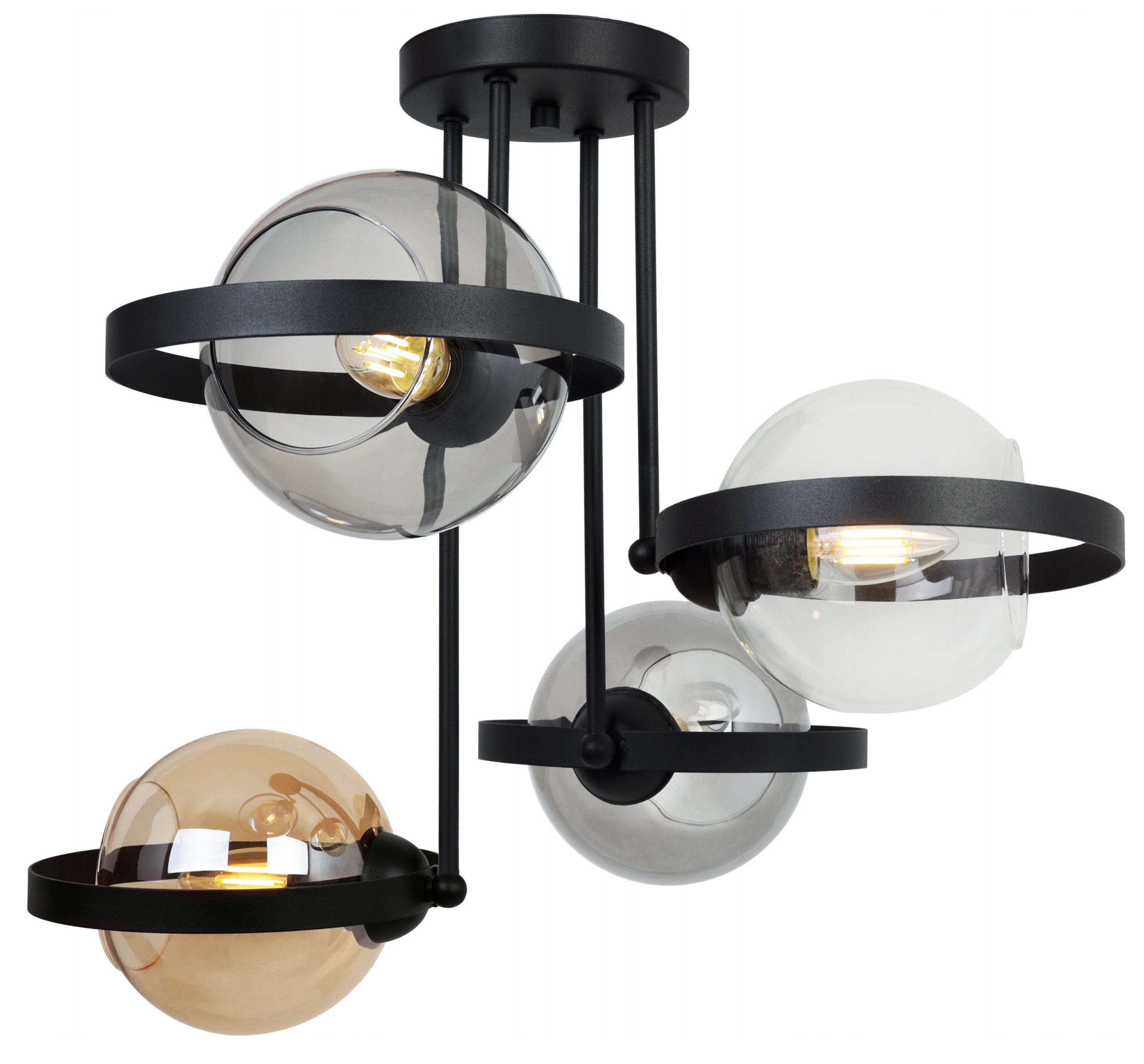 Lampa sufitowa wisząca Light Home LH Ring Haga 4x E27 abażur kule wielokolorowe nowoczesna