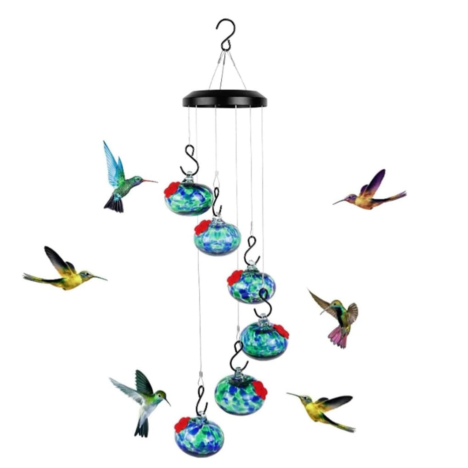 Zewnętrzny wiszący Bird Feeder Charming Wind gongs Hummingbird Feeders Ant i Bee Proof Leakproof Outside Yard dekoracja ogrodowa