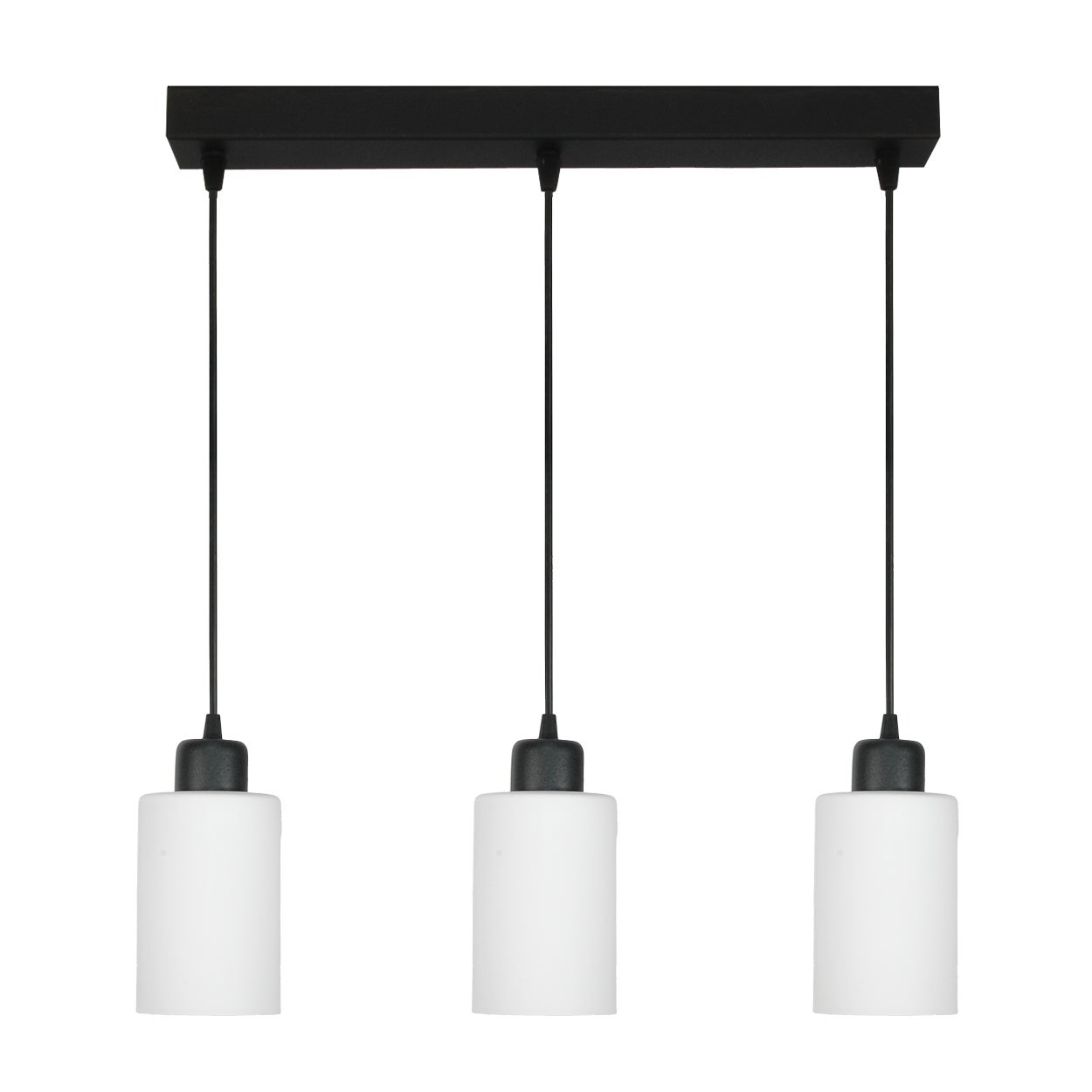Lampa wisząca czarna 3 punktowa do jadalni E27 LOYD BIANCO nowoczesna 56x100cm Edylit