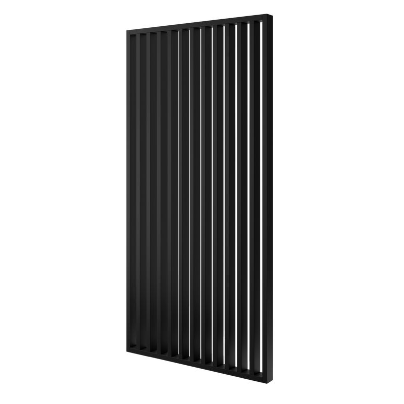 ŚCIANKA Z LAMELI - GOTOWY ZESTAW - CZARNY MAT - LAMELE3D - 147 cm - Pod kątem 45°