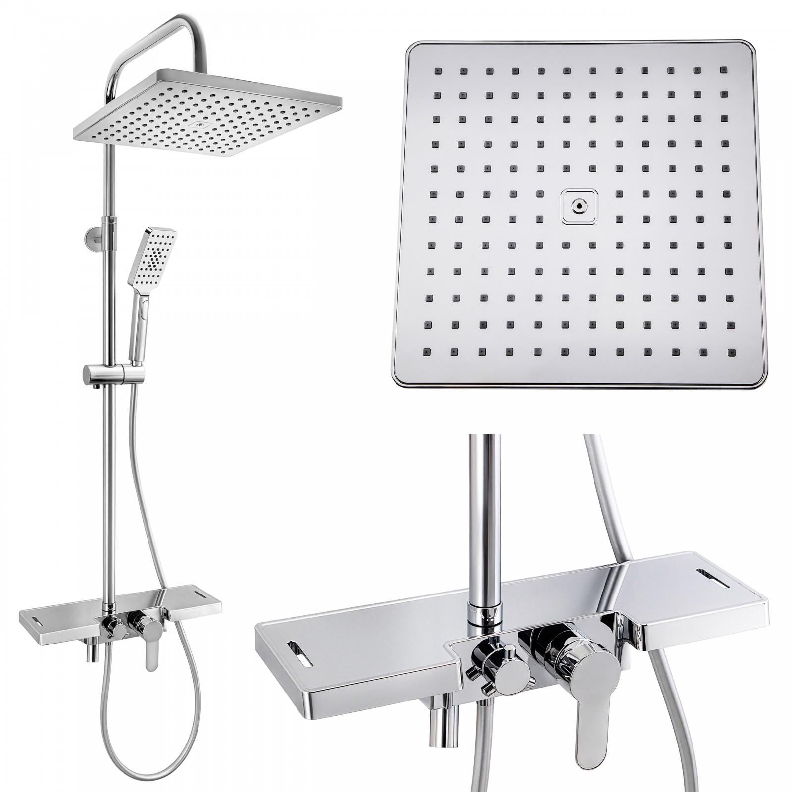 Bateria prysznicowa natryskowa panel slim kwadrat z deszczownicą 30 cm - Yoka