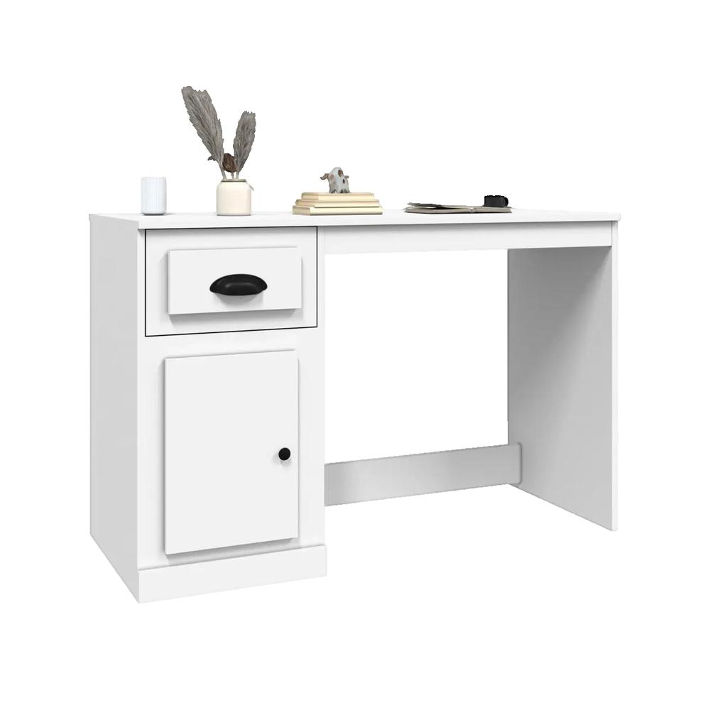 Biurko vidaxl z szufladą białe 115x50x75 cm drewno inżynieryjne odporne na wilgoć